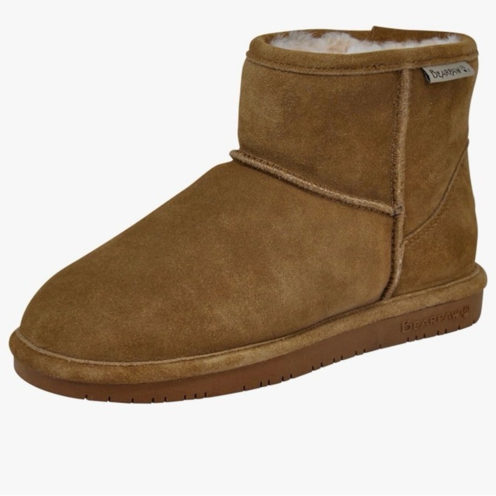 BearPaw Women’s Demi Hickory II Suede Shearling Ankle Boot New with Box Size 8.5